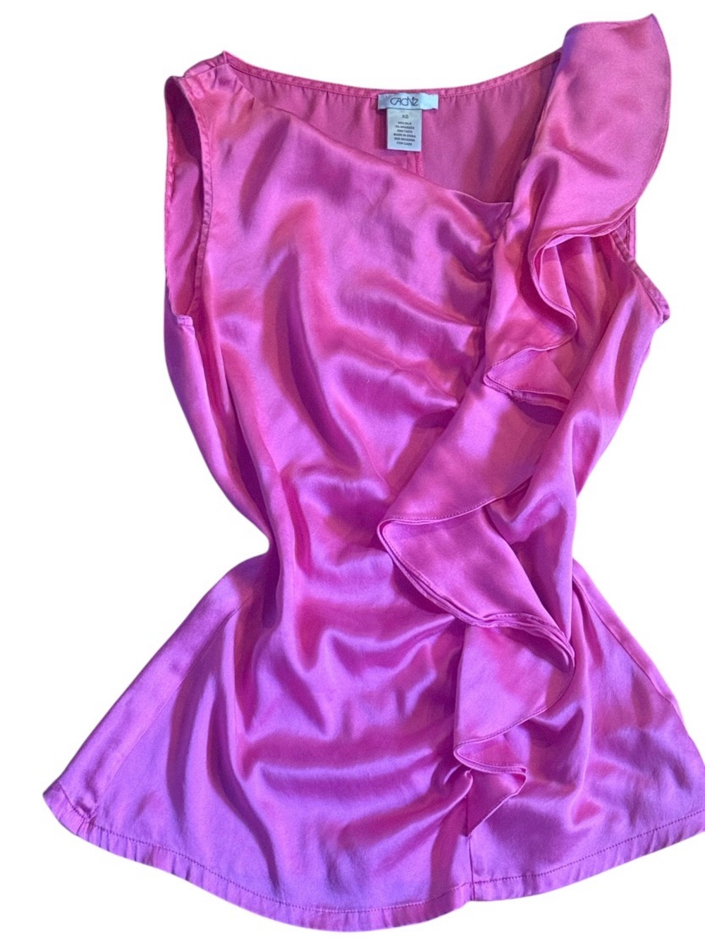 Cache Pink Satin Ruffle Chemise